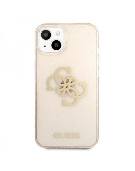 Guess GUHCP13SPCUGL4GGO iPhone 13 mini 5,4" złoty/gold hard case Glitter 4G Big Logo