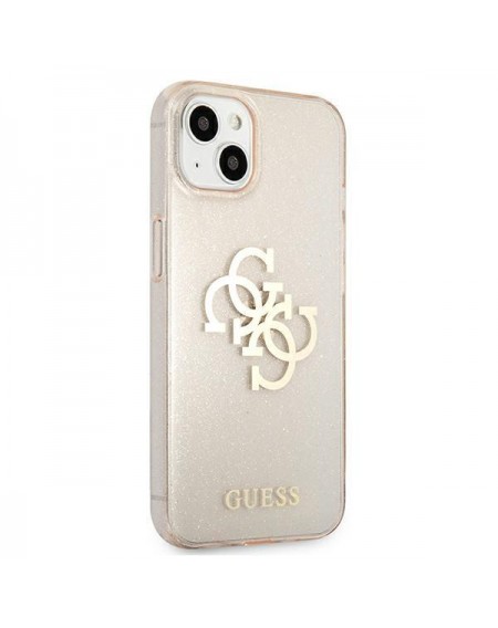Guess GUHCP13SPCUGL4GGO iPhone 13 mini 5,4" złoty/gold hard case Glitter 4G Big Logo