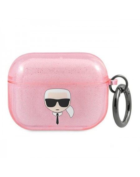 Karl Lagerfeld KLAPUKHGP AirPods Pro cover różowy/pink Glitter Karl`s Head