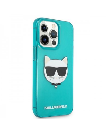 Karl Lagerfeld KLHCP13LCHTRB iPhone 13 Pro / 13 6,1" niebieski/blue hardcase Glitter Choupette Fluo