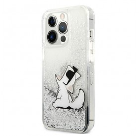 Karl Lagerfeld KLHCP13LGCFS iPhone 13 Pro / 13 6,1" srebrny/silver hardcase Liquid Glitter Choupette Fun