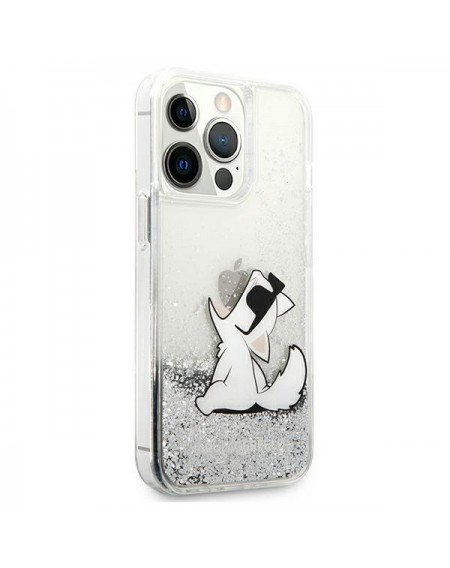 Karl Lagerfeld KLHCP13LGCFS iPhone 13 Pro / 13 6,1" srebrny/silver hardcase Liquid Glitter Choupette Fun