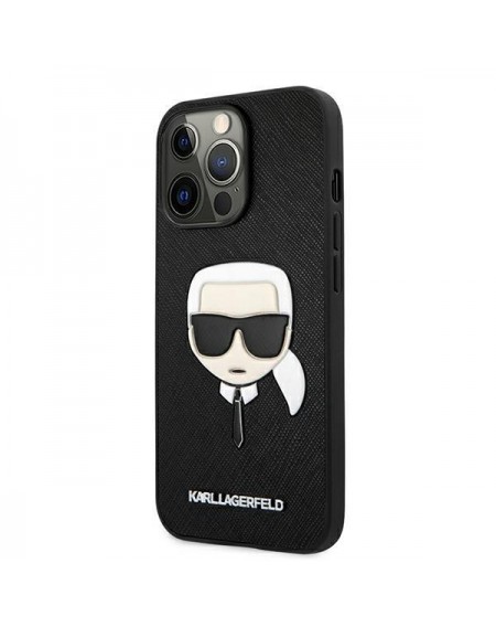 Karl Lagerfeld KLHCP13LSAKHBK iPhone 13 Pro / 13 6,1" czarny/black hardcase Saffiano Ikonik Karl`s Head