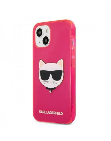 Karl Lagerfeld KLHCP13SCHTRP iPhone 13 mini 5,4" różowy/pink hardcase Glitter Choupette Fluo