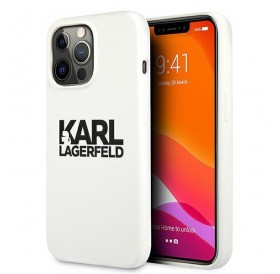 Karl Lagerfeld KLHCP13XSLKLWH iPhone 13 Pro Max 6,7" Silicone Stack Logo biały/white