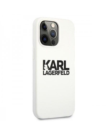 Karl Lagerfeld KLHCP13XSLKLWH iPhone 13 Pro Max 6,7" Silicone Stack Logo biały/white