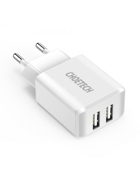 Choetech dual-port charger 2 x USB-A 10W 2A white (C0030)