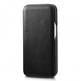 iCarer Curved Edge Vintage Folio Leather Case Genuine Leather Case iPhone 13 black (RIX1302-BK)