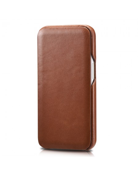 iCarer Curved Edge Vintage Folio Leather Case iPhone 13 Brown (RIX1302-BN)