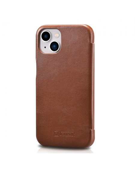 iCarer Curved Edge Vintage Folio Leather Case iPhone 13 Brown (RIX1302-BN)
