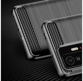 Carbon Case Flexible Cover Sleeve for Xiaomi Mi 11T Pro / Mi 11T black