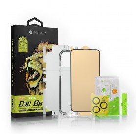 Bestsuit 6in1 set for iPhone 12 pro max case / flexi tempered glass / back film / camera glass / cloths / applicator (D30 Buffer)