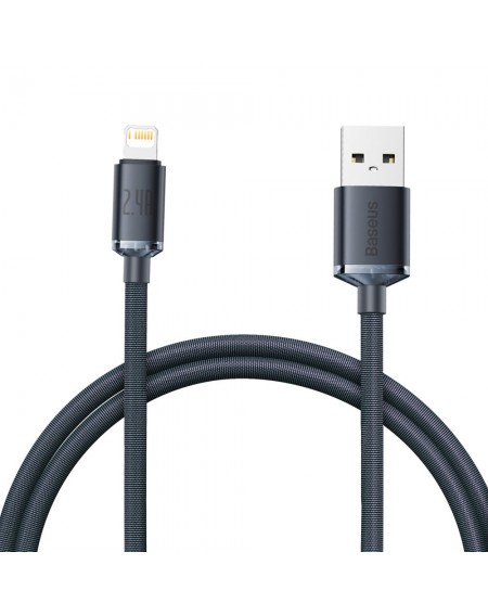 Baseus crystal shine series fast charging data cable USB Type A to Lightning 2.4A 1.2m black (CAJY000001)