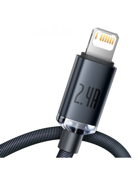 Baseus crystal shine series fast charging data cable USB Type A to Lightning 2.4A 1.2m black (CAJY000001)
