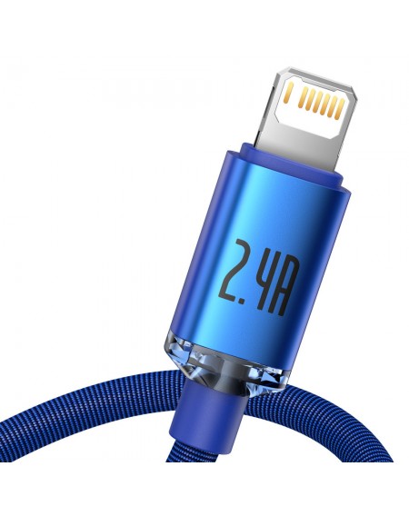 Baseus crystal shine series fast charging data cable USB Type A to Lightning 2.4A 1.2m blue (CAJY000003)