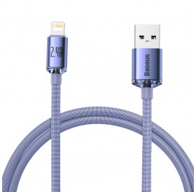 Baseus crystal shine series fast charging data cable USB Type A to Lightning 2.4A 1.2m purple (CAJY000005)
