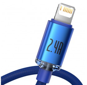 Baseus crystal shine series fast charging data cable USB Type A to Lightning 2.4A 2m blue (CAJY000103)
