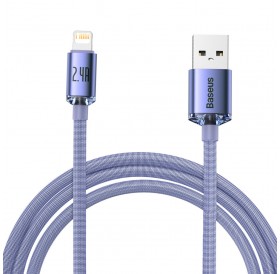 Baseus crystal shine series fast charging data cable USB Type A to Lightning 2.4A 2m purple (CAJY000105)