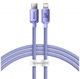 Baseus crystal shine series fast charging data cable USB Type C to Lightning 20W 1.2m purple (CAJY000205)