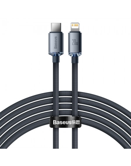 Baseus crystal shine series fast charging data cable USB Type C to Lightning 20W 2m black (CAJY000301)