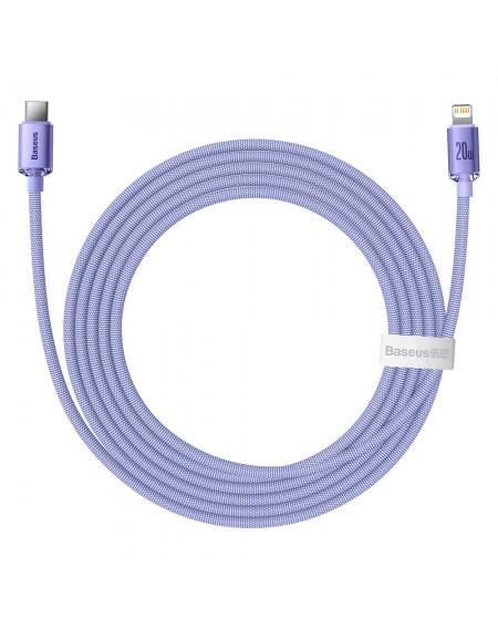 Baseus crystal shine series fast charging data cable USB Type C to Lightning 20W 2m purple (CAJY000305)