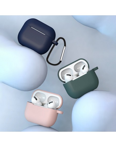 Apple AirPods 3 soft silicone earphones case + clip hook black (case D)
