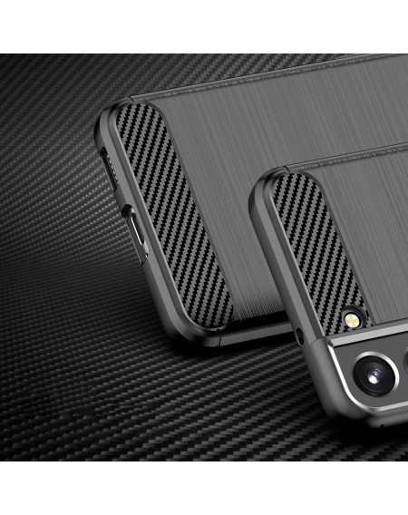 Carbon Case Flexible TPU Cover for Samsung Galaxy S22 + (S22 Plus) black