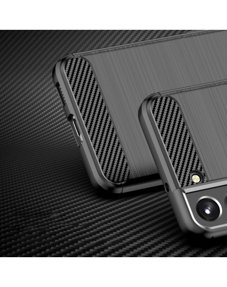 Carbon Case Flexible TPU Cover for Samsung Galaxy S22 black