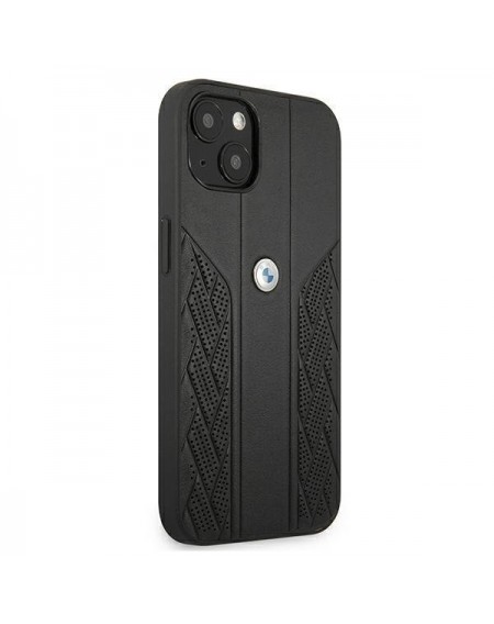 Etui BMW BMHCP13SRSPPK iPhone 13 mini 5,4" czarny/black hardcase Leather Curve Perforate