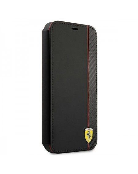 Ferrari FESAXFLBKP13SBK iPhone 13 mini 5,4" czarny/black book On Track Carbon Stripe