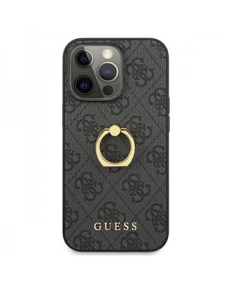 Guess GUHCP13L4GMRGR iPhone 13 Pro / 13 6,1" szary/grey hardcase 4G with ring stand