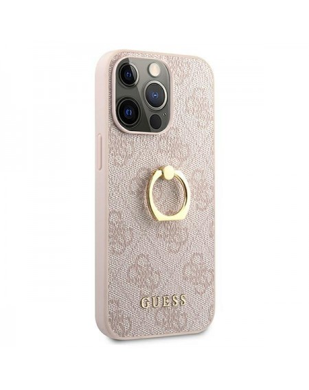 Guess GUHCP13L4GMRPI iPhone 13 Pro / 13 6,1" różowy/pink hardcase 4G with ring stand