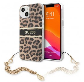 Guess GUHCP13SKBSLEO iPhone 13 mini 5,4" Leopard hardcase Gold Chain