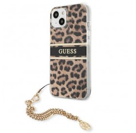 Guess GUHCP13SKBSLEO iPhone 13 mini 5,4" Leopard hardcase Gold Chain