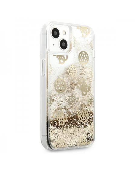 Guess GUHCP13SLGPEGO iPhone 13 mini 5,4" złoty/gold hardcase Peony Liquid Glitter