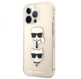 Karl Lagerfeld KLHCP13LKCTUGLGO iPhone 13 Pro / 13 6,1" złoty/gold hardcase Glitter Karl`s & Choupette