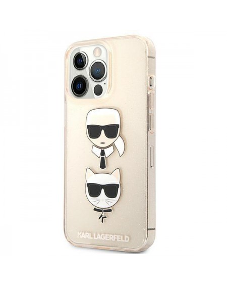 Karl Lagerfeld KLHCP13LKCTUGLGO iPhone 13 Pro / 13 6,1" złoty/gold hardcase Glitter Karl`s & Choupette