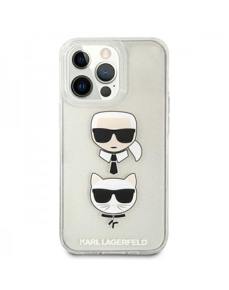 Karl Lagerfeld KLHCP13LKCTUGLS iPhone 13 Pro / 13 6,1" srebrny/silver hardcase Glitter Karl`s & Choupette
