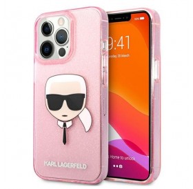 Karl Lagerfeld KLHCP13LKHTUGLP iPhone 13 Pro / 13 6,1" różowy/pink hardcase Glitter Karl`s Head