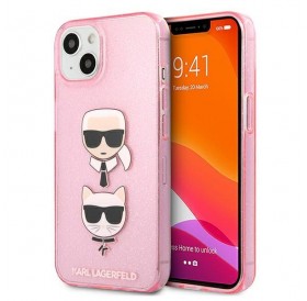 Karl Lagerfeld KLHCP13MKCTUGLP iPhone 13 6,1" różowy/pink hardcase Glitter Karl`s & Choupette