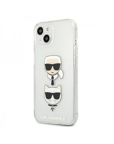 Karl Lagerfeld KLHCP13MKCTUGLS iPhone 13 6,1" srebrny/silver hardcase Glitter Karl`s & Choupette