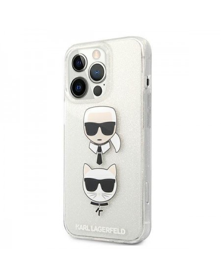 Karl Lagerfeld KLHCP13XKCTUGLS iPhone 13 Pro Max 6,7" srebrny/silver hardcase Glitter Karl`s & Choupette