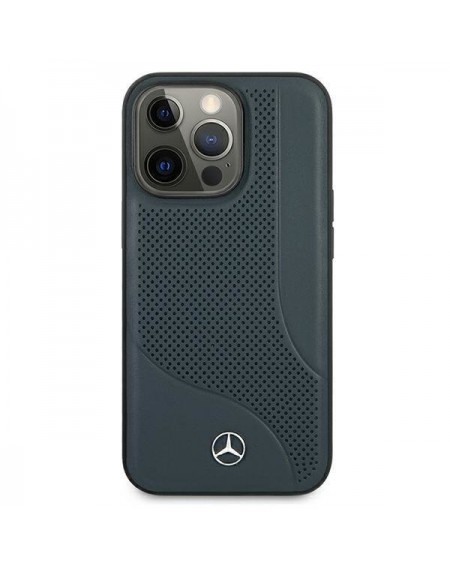 Mercedes MEHCP13XCDONA iPhone 13 Pro Max 6,7" granatowy/navy hardcase Leather Perforated Area