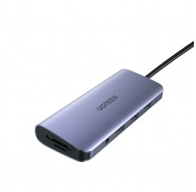 Ugreen 9in1 multifunctional HUB USB 3.2 Gen. 1 HDMI (4K @ 60Hz) VGA (Full HD @ 60Hz) Ethernet TF / SD PD card reader 100W USB Type C PD gray (CM179)
