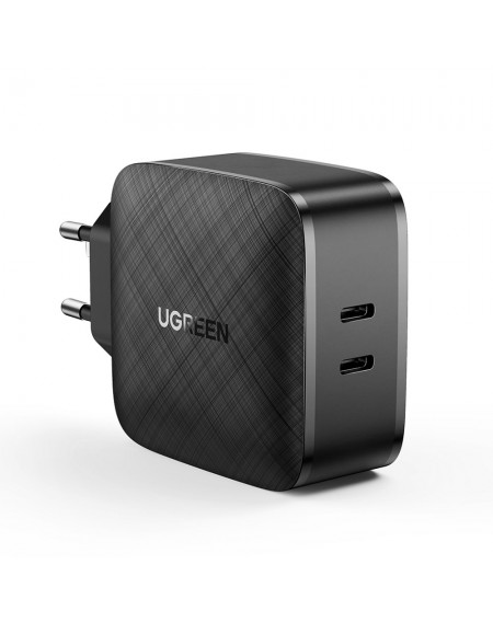 Ugreen charger 2x USB Type C 66W Power Delivery 3.0 Quick Charge 4.0+ black (CD216)