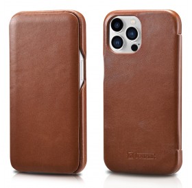 iCarer Curved Edge Vintage Folio Leather Case iPhone 13 Pro brown (RIX1303-BN)
