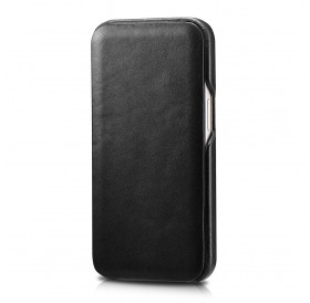 iCarer Curved Edge Vintage Folio Leather Case Genuine Leather Case iPhone 13 Pro Max black (RIX1304-BK)