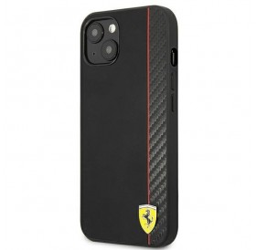 Ferrari FESAXHCP13MBK iPhone 13 6,1" czarny/black hardcase On Track Carbon Stripe