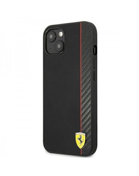 Ferrari FESAXHCP13MBK iPhone 13 6,1" czarny/black hardcase On Track Carbon Stripe