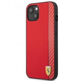 Ferrari FESAXHCP13SRE iPhone 13 mini 5,4" czerwony/red hardcase On Track Carbon Stripe